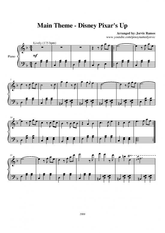 picture1_Piano Pdf 92123 | Main Theme Disney Pixars Up