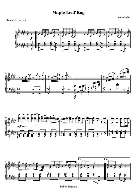 picture Maple Leaf Rag Pdf 94189 | Maple A4
