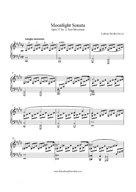 picture Piano Pdf 91809 | Moonlight Sonata