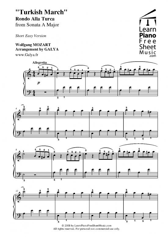 picture Rondo Alla Turca Pdf 94055 | Mozart Turkishmarchshort