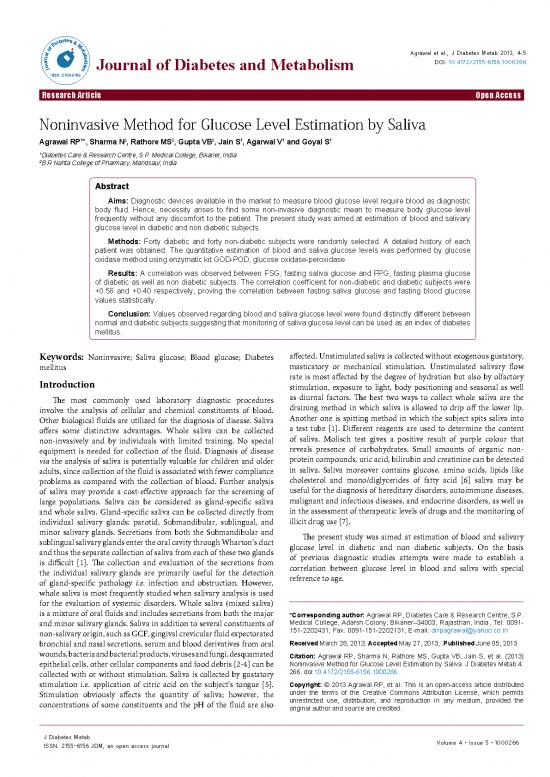picture1_Journal Pdf 92158 | Noninvasive Method For Glucose Level Estimation By Saliva 2155 1000266