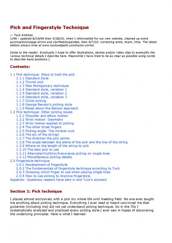 picture Geometry Pdf 92672 | Pick And Fingerstyle Technique 6 7 20 Version