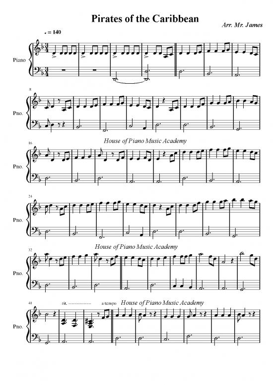 picture1_Piano Pdf 92011 | Pirates Of The Caribbean
