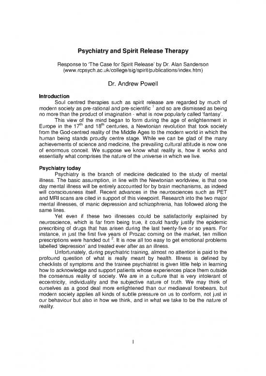 picture1_Medicine Pdf 91918 | Powell Andrew Tit Psychiatry And Spirit Release Therapy