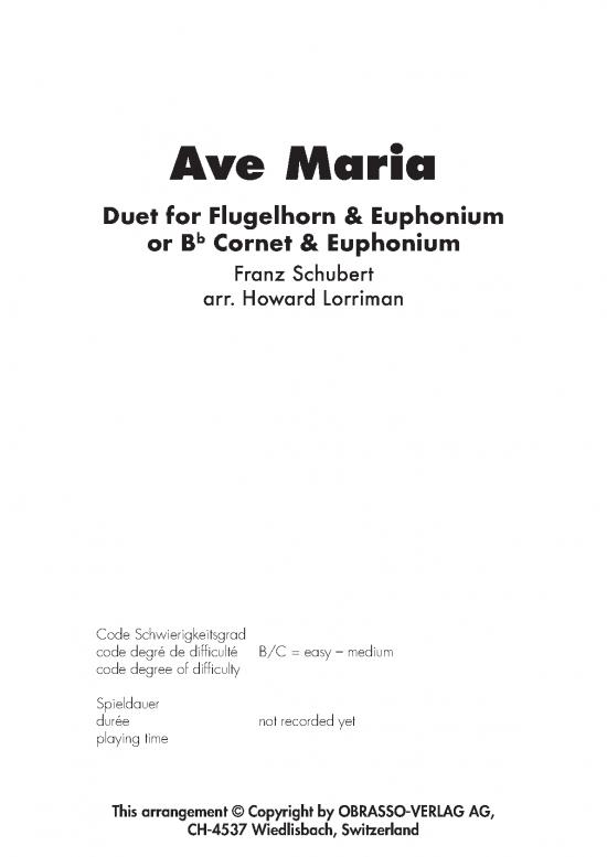 picture Ave Maria Schubert Pdf 92547 | Rsobr18800 Schubert Lorriman Duet Brass Band Ave Maria