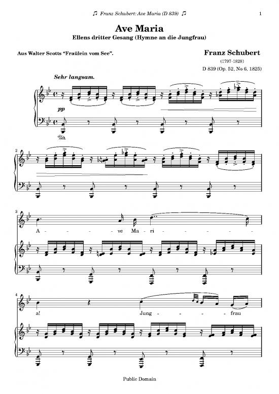 picture Ave Maria Schubert Pdf 92264 | Schubertf D839 Avemaria A4
