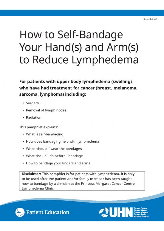 picture Bandaging Pdf 92697 | Self Bandage Hands Arms To Reduce Lymphedema
