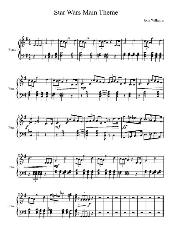 picture1_Piano Pdf 92295 | Star Wars Main Theme