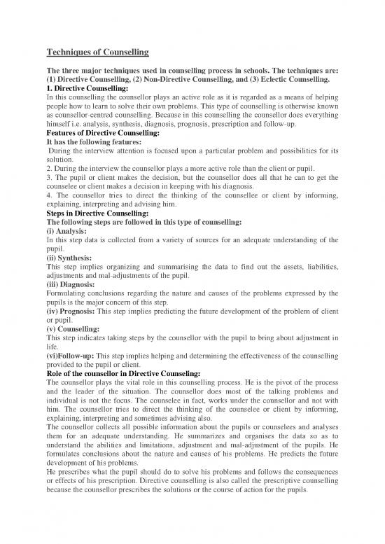 picture_Counselling Techniques Pdf 91797 | Techniques