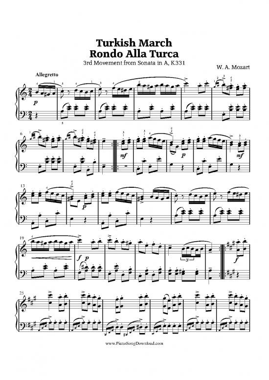 picture Rondo Alla Turca Pdf 94270 | Turkish March