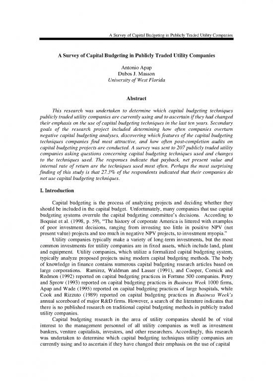 picture_Study Pdf 91799 | Vol 13 A Survey Of Capital Budgeting In Publicly Traded