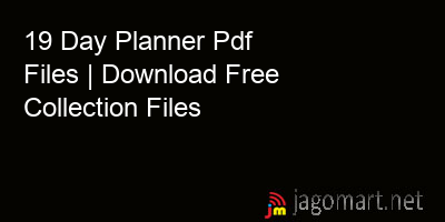 picture 19 Day Planner Pdf Files | Download Free Collection Files