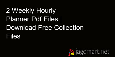 picture 2 Weekly Hourly Planner Pdf Files | Download Free Collection Files