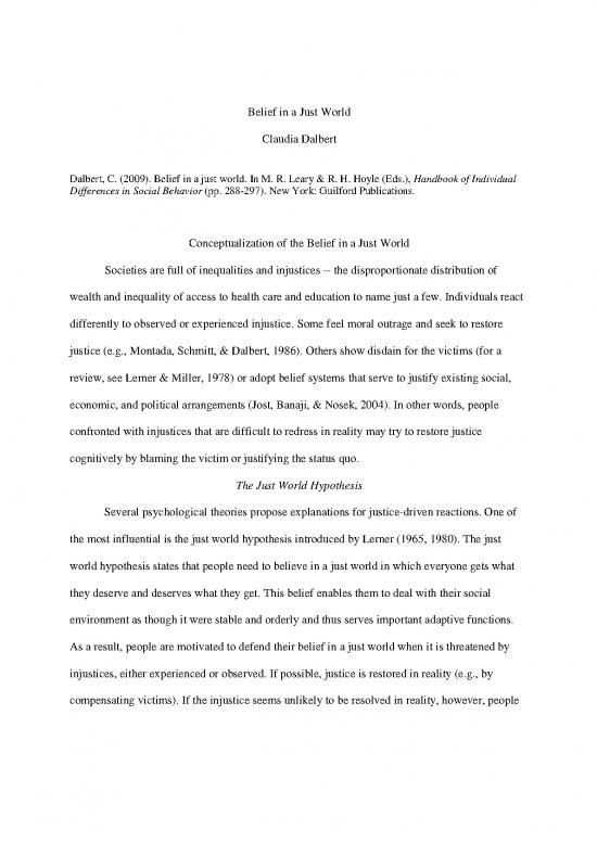 picture Individual Differences Pdf 96428 | 17 Conceptualization Of The Belief In A Just World