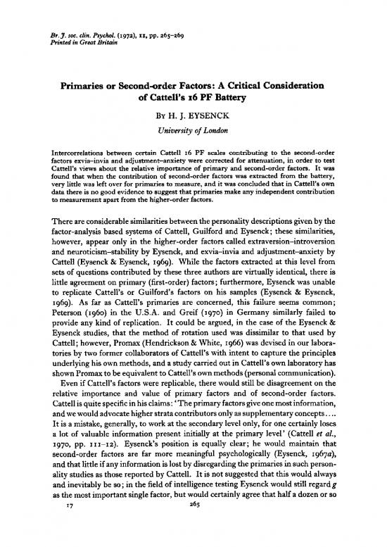 picture1_Personality Pdf 95993 | 1972 Eysenck   Primaries Or Second Order Factors Critical Consideration Of Cattells