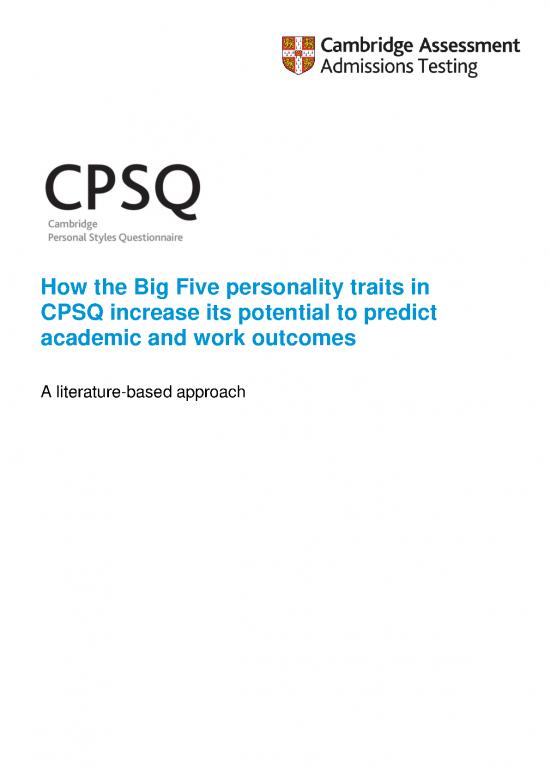 picture_Personality Pdf 96816 | 419493 The Big Five Personality Traits In Cpsq
