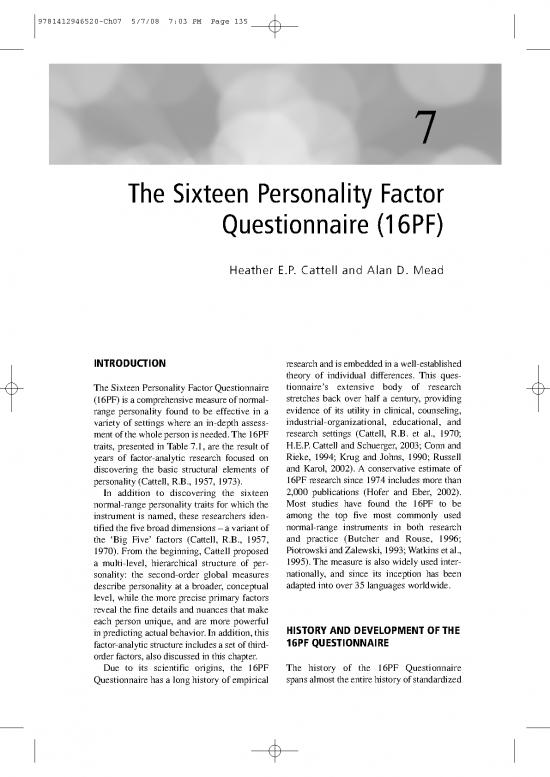 picture_Personality Pdf 96484 | 520 16pf Cattell And Mead