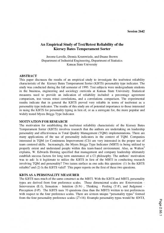 picture_Personality Pdf 96479 | An Empirical Study Of Test Retest Reliability Of The Kiersey Bates Temperament Sorter
