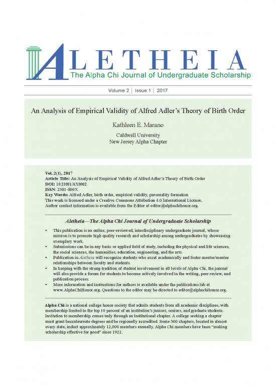 picture1_Personality Pdf 95812 | Analysis Of Empirical Validity Of Alfred Adlers Theory Of Birth Order