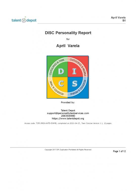 picture Personality Pdf 96721 | April Varela