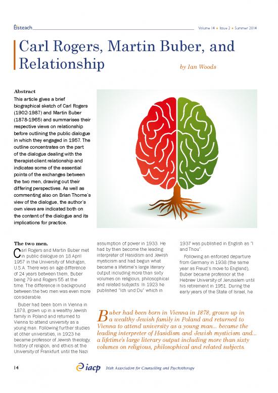 picture1_Carl Rogers Theory Pdf 96282 | Carl Rogers Martin Buber And Relationship By Ian Woods