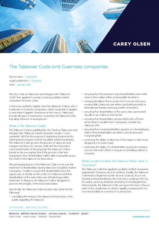 picture_Takeover Code Pdf 95108 | Co Gsy Corp The Takeover Code And Guernsey Companies 1 21