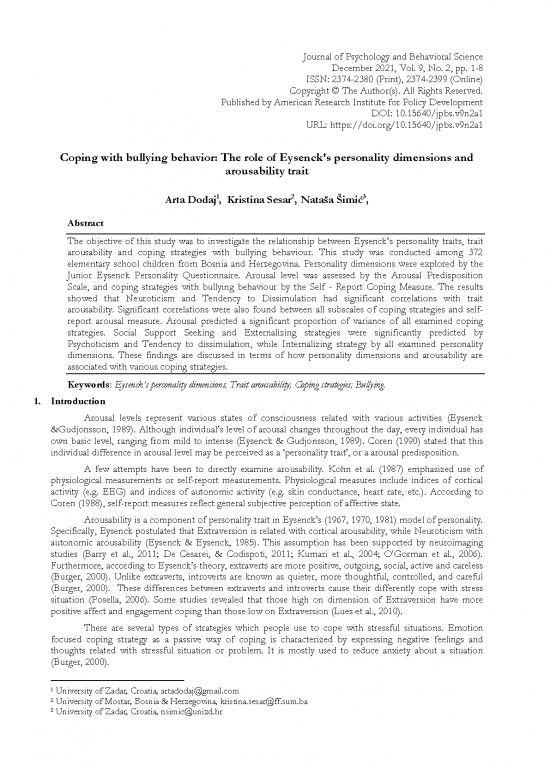 picture_Personality Pdf 96864 | Dodaj Et Al 2021 Coping With Bullying Behavior