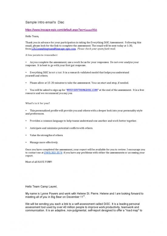 picture Disc Assessment Pdf 96325 | Email Intro Disc Assessment