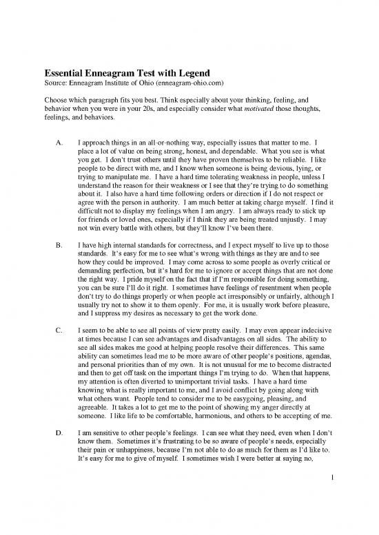 picture1_Enneagram Test Pdf 95997 | Essential Enneagram Test With Legend