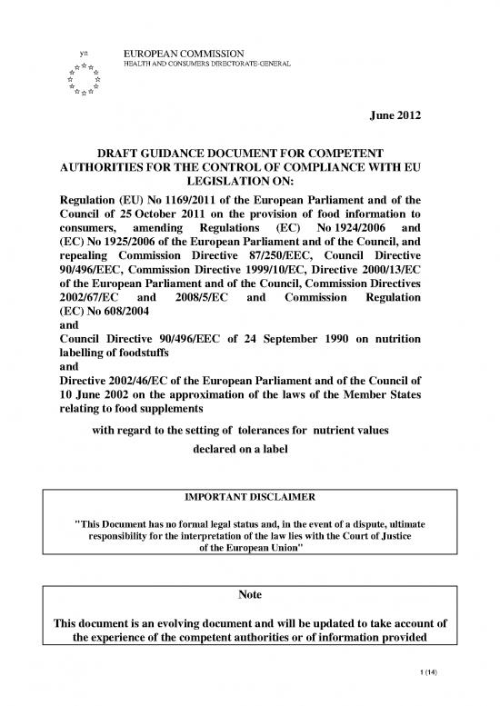 picture1_Nutrition Pdf 94880 | Eu Guidance On Tolerance