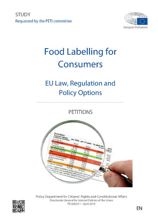 picture Study Pdf 95049 | Food Labelling For Consumer Eu