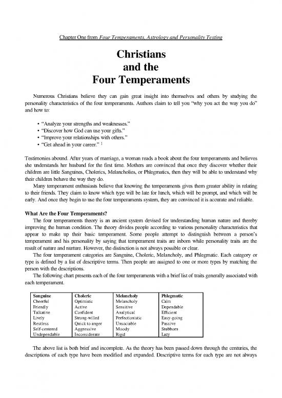 picture Personality Pdf 96461 | Four Temperaments Astrology And Personality Ca255