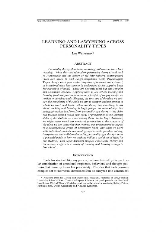 picture Personality Pdf 97105 | Ian Weinstein   Learning And Lawyering Across Personality Types