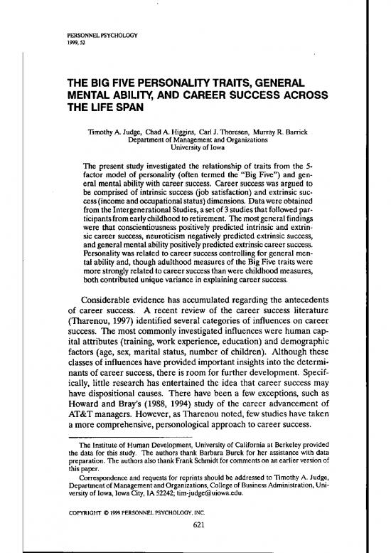 picture_Personality Pdf 96741 | Judge, Higgins, Thoresen, & Barrick Ppsych