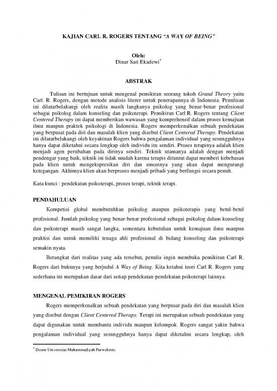 picture_Kajian Carl  Rogers Tentang &ldquo;a Way Of Being&rdquo;