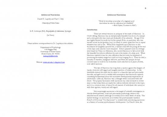 picture_Narcissism Pdf 96680 | Lapsley Stey 2012 Narcissism