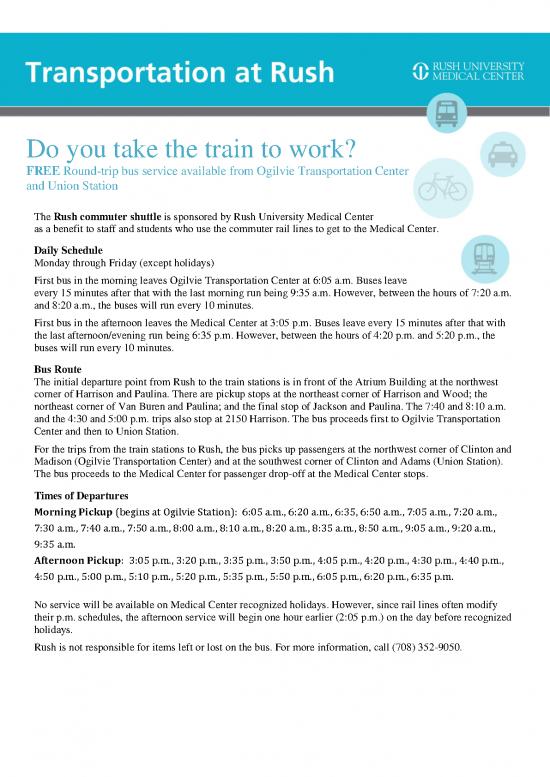 picture Schedule Pdf 94764 | Metra Shuttle Schedule 2017