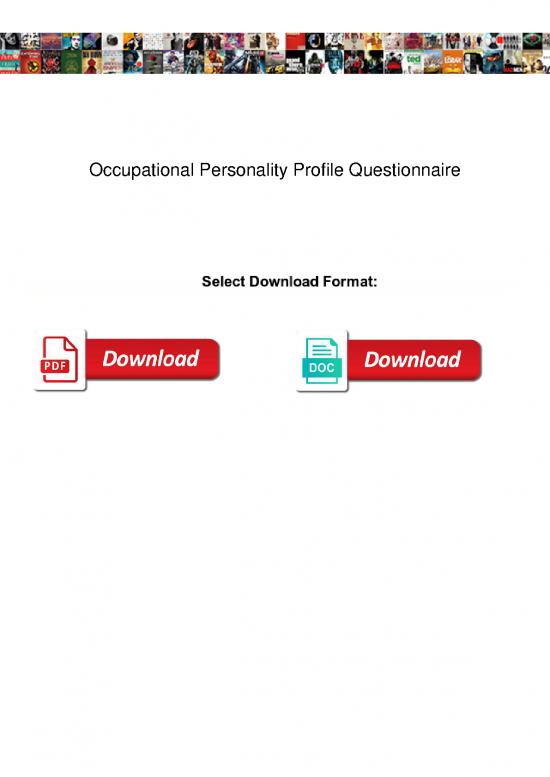 picture_Personality Pdf 96656 | Occupational Personality Profile Questionnaire