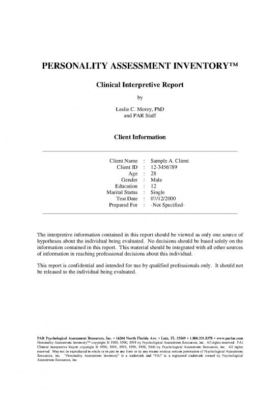 picture Personality Pdf 96811 | Pai Int Report