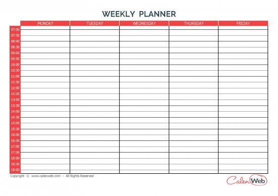 picture Weekly Planner Template Pdf 94662 | Printable Weekly Planner 5 Days