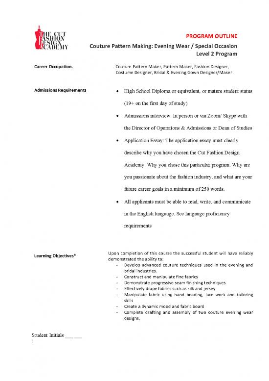 picture1_Fashion Pdf 95726 | Program Outline Couture Pattern Making 6wnt