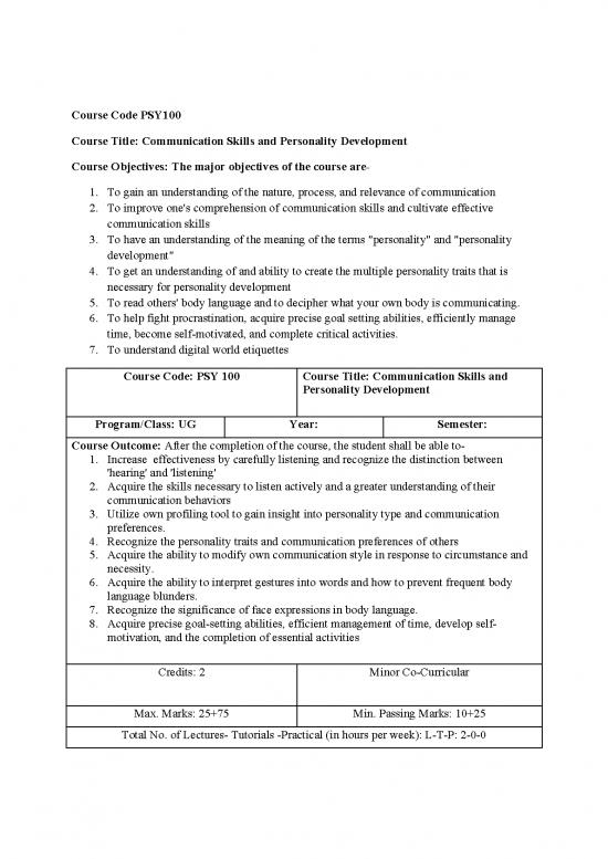 picture_Personality Pdf 95888 | Psy 100   Communication Skills And Personality Development