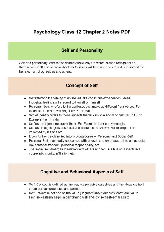 picture Personality Pdf 96048 | Psychology Class 12 Chapter 2 Notes Pdf