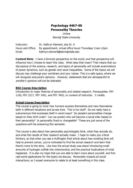 picture_Personality Pdf 96693 | Syllabus Personality Intro Kathryn Klement 2020