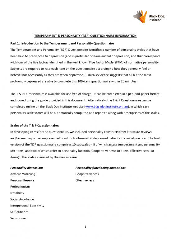 picture_Personality Pdf 96872 | Temperament And Personality Questionnaire Black Dog Institute 1