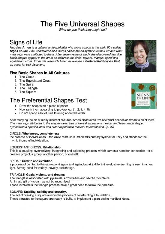 picture Art Therapy Pdf 96107 | The Five Universal Shapes Handout
