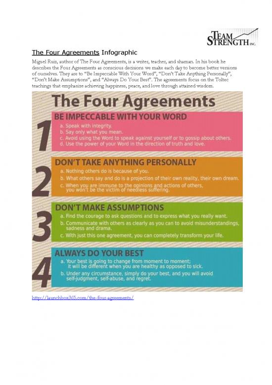 picture The Four Agreements Don Miguel Ruiz Pdf 96730 | The Four Agreements Infographic