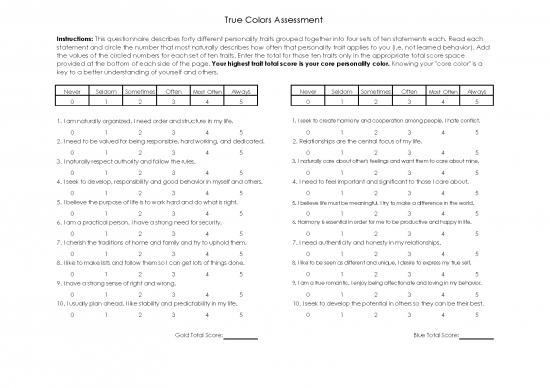 picture Personality Pdf 96670 | The Mentoring Spectrum True Color Test