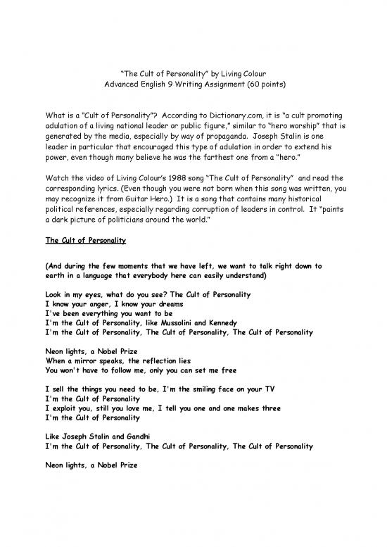 picture Personality Pdf 96991 | Thecultofpersonalityassignment