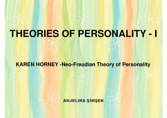 picture Personality Pdf 96885 | Theories Of Personality I Horney Tnm0